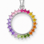 Rainbow Halo Silver Pendant – ZILVARA